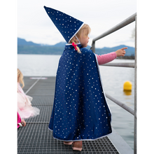 Load image into Gallery viewer, Blue Sparkle Wizard Cape & Hat