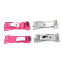 Charger l'image dans la galerie, Baby Wisp - Lot de 4 nœuds scintillants noués à la main - gris/rose