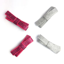 Charger l'image dans la galerie, Baby Wisp - Lot de 4 nœuds scintillants noués à la main - gris/rose