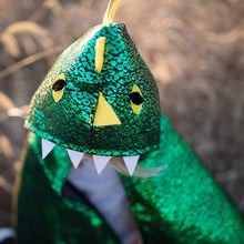 Load image into Gallery viewer, Toddler Dragon Cape Green Metallic