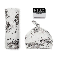 Charger l'image dans la galerie, Lulujo - Couverture et Chapeau HELLO WORLD - Floral Noir