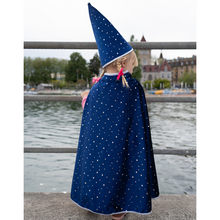 Load image into Gallery viewer, Blue Sparkle Wizard Cape & Hat