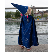 Load image into Gallery viewer, Blue Sparkle Wizard Cape &amp; Hat