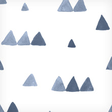 Charger l&#39;image dans la galerie, Lulujo - Couverture et Chapeau HELLO WORLD - Triangles Bleu Marine