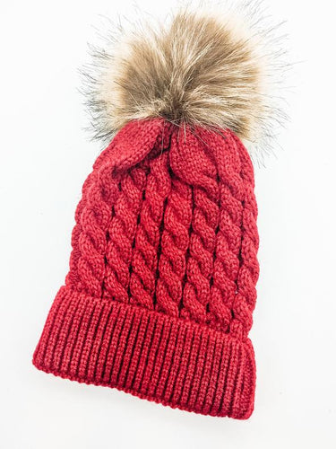 Red Pompom Hat